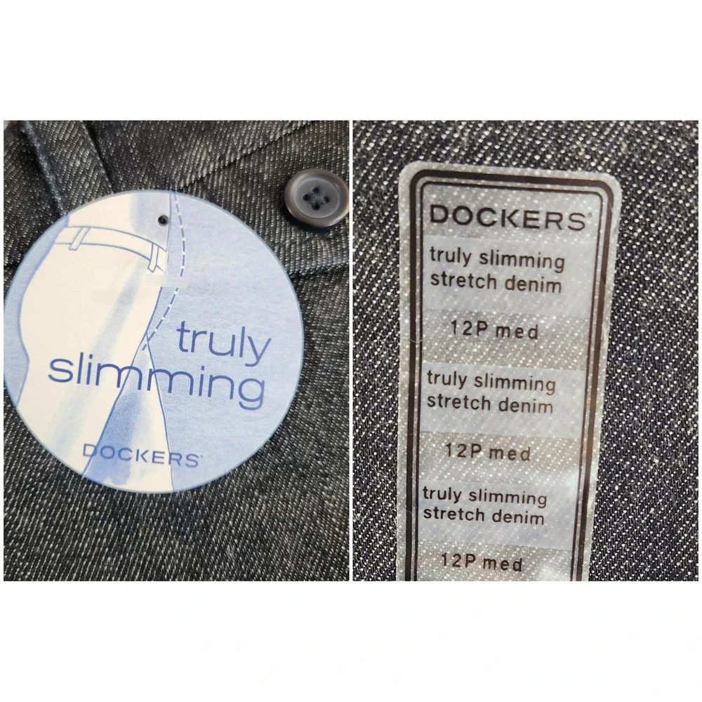 Dockers NWT Jaelynn Pant 12P Med Truly Slimming Mid Rise Curvy Stretch Denim NEW